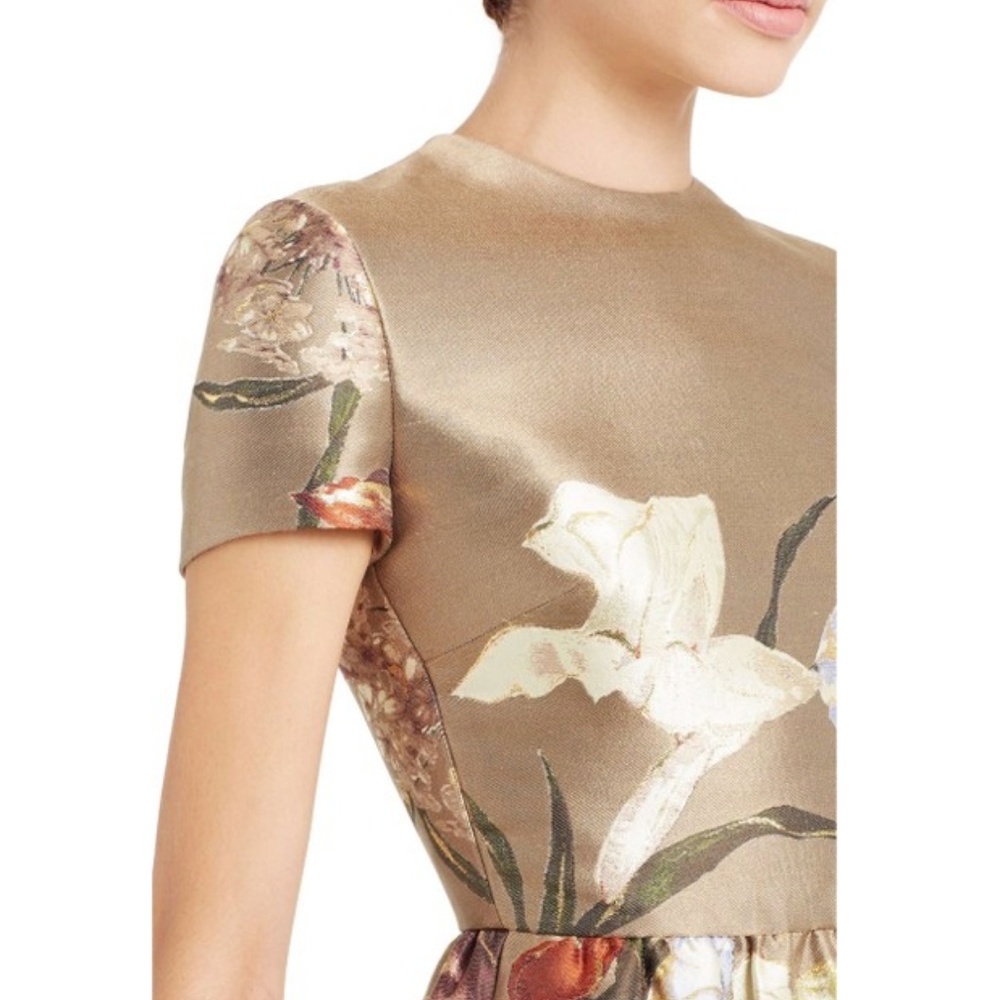Valentino Women's Valentino Garavani Kimono 1997 Mini Dress Gold Jacquard Silk